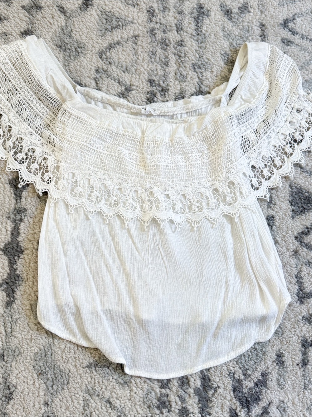Socialite Crochet Off The Shoulder Top
